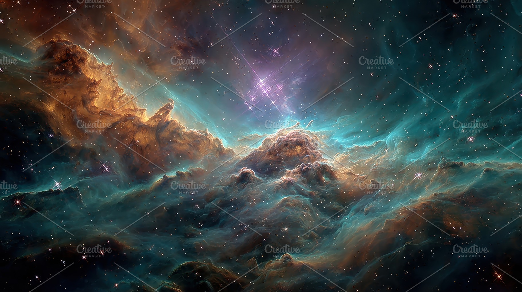 Cosmic Nebula Starry Sky Celestial W, a Photo by Pixeness Studio