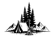50 Camping Mountain Vector Bundle, an Illustration by jahid234 (Thumbnail 40 of 51)