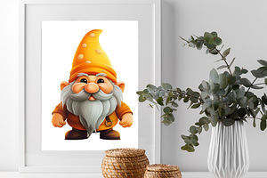 Orange Gnome Clipart Bundle