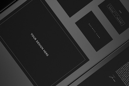 8 Minimal Black Stationary Mockups