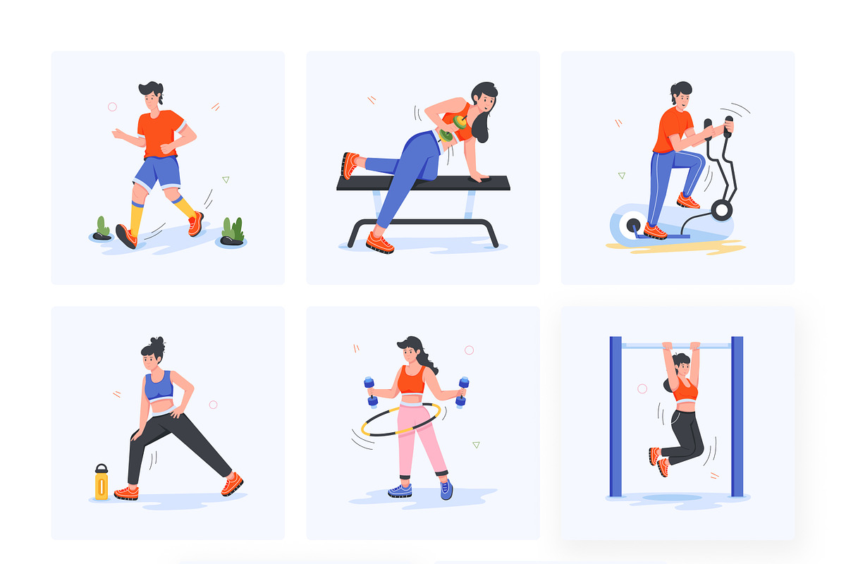 Gym and Fitness Mini Illustrations, a Person Illustration by Vectors Market (Photo 8 of 11)