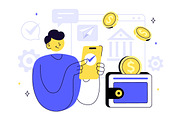 10 Fintech Vector Illustration, a Finance Illustration by denayunebgt (Thumbnail 4 of 4)