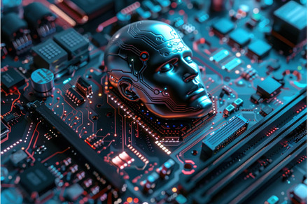 Artificial intelligence face resting, a Technology Photo by Ylivdesign