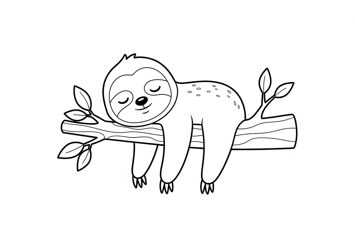 Cute Sloth Line Art Bundle, an Illustration by musafir_fashion (Photo 35 of 51)