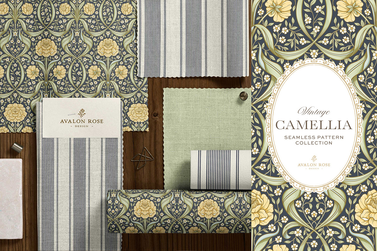 Arts & Crafts Floral Pattern Navy, a Pattern Graphic by Eclectic Anthology (Photo 2 of 10)