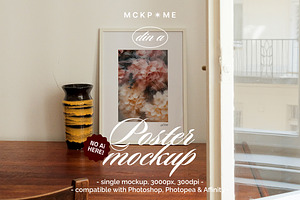 Framed Din A poster mockup