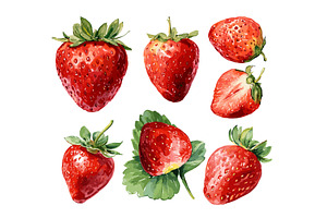 Watercolor strawberries. Strawberry, an Object Illustration by Stock-Smart-Start