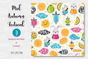Mid Autumn Festival Digital Papers, a Pattern Graphic by AllNikArt (Thumbnail 1 of 5)