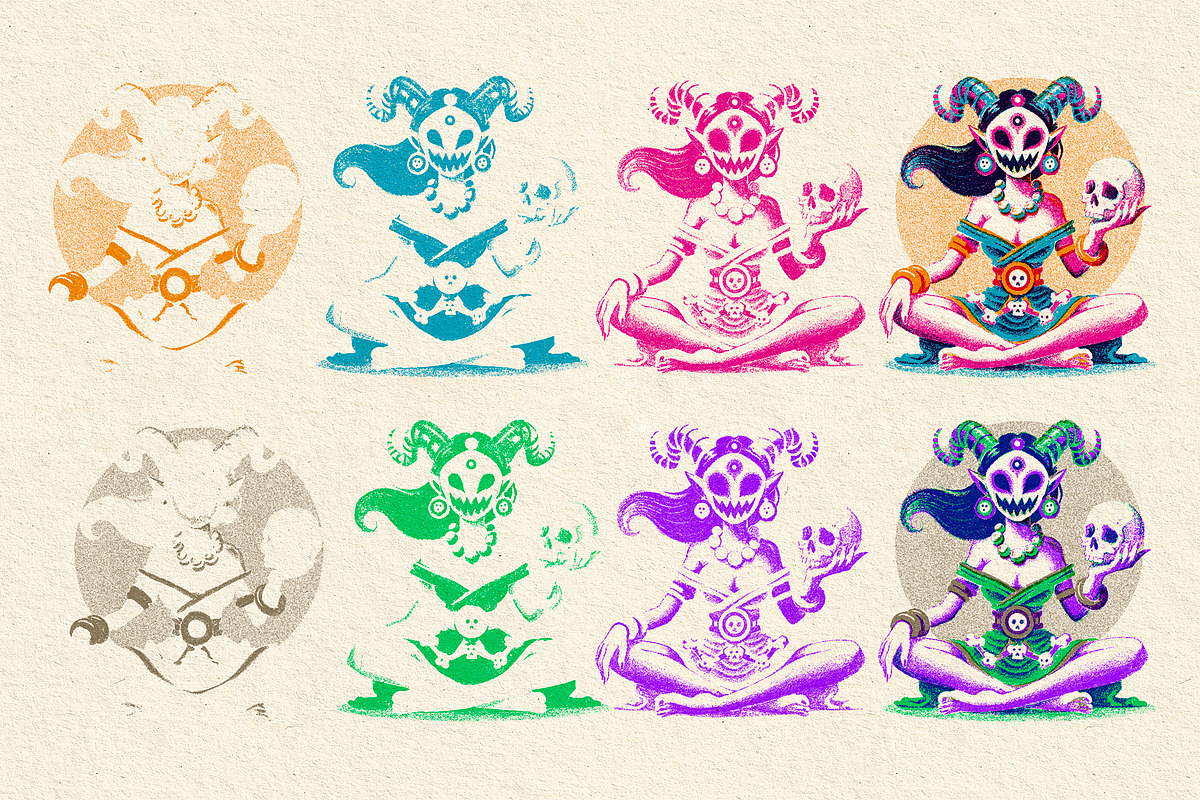 Ghost Drum • Risograph (Clip Studio), a Brush Add-On by G.A.R.M. Company (Photo 7 of 10)