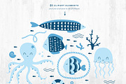 Under The Sea patterns and clipart, a Pattern Graphic by Inna Moreva (Thumbnail 4 of 4)