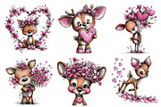 Valentine's Whimsical Deer Clipart, an Illustration by Dream Creation (Thumbnail 4 of 5)