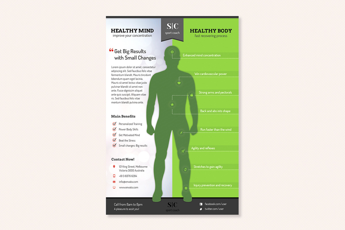 Sport Coach and Train Flyers Bundle, a Flyer Template by Sargatal (Photo 5 of 16)