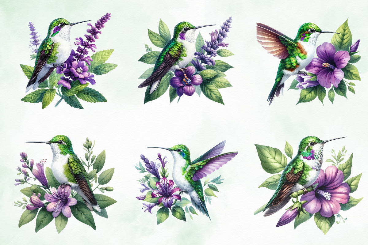 Beautiful Hummingbird Watercolor Png, an Illustration by Creative Art (Photo 5 of 6)
