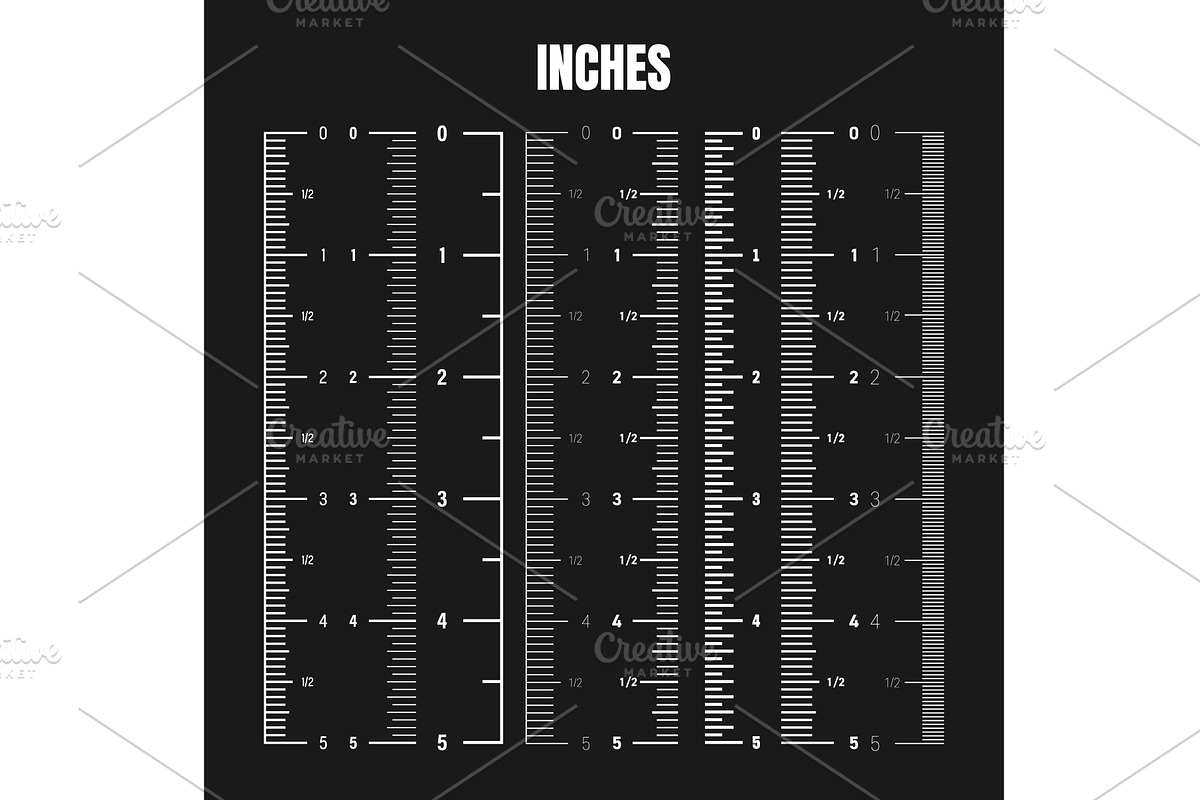 Vertical inch scale for measuring, an Object Illustration by 32pixels