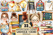 Whimsical Teacher Themed Clipart, a Seasonal Illustration by Rose Art (Thumbnail 1 of 4)