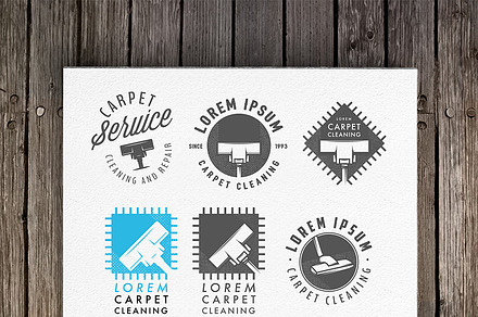 Carpet cleaning emblems and logos