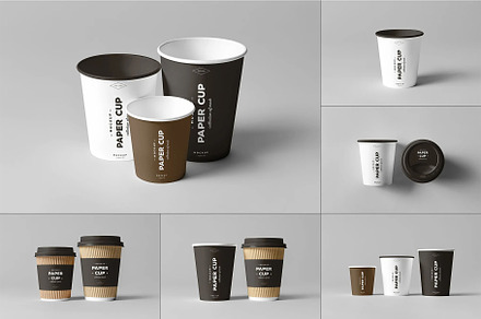 Paper Cups Mock-up, a Product Mockup by zippypixelstudio