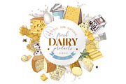 Farm fresh dairy products collection, a Food Illustration by handsketched (Thumbnail 8 of 14)