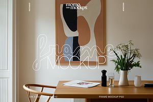 Frame Poster Mockup Dining Room PSD