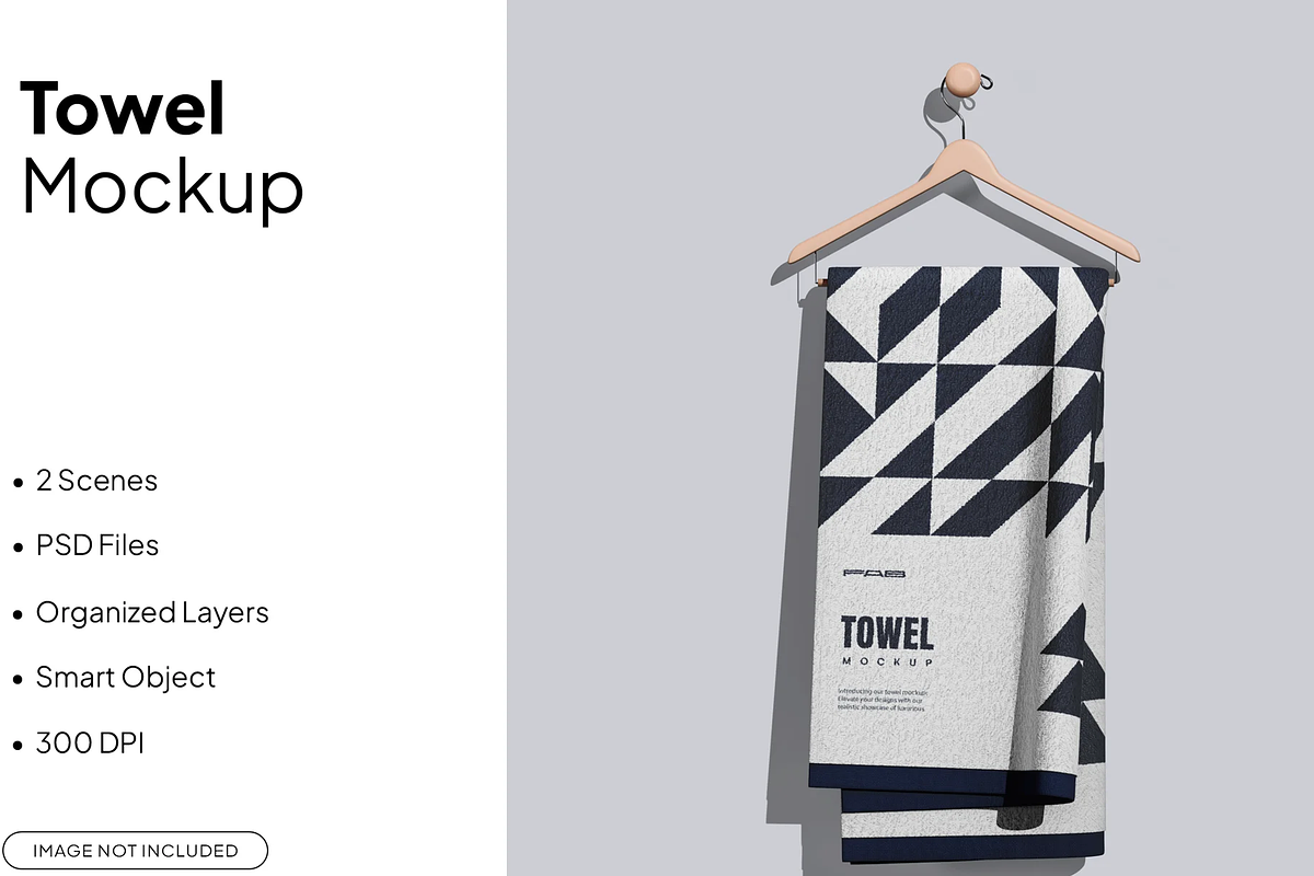 Towel Mockup Two Views, a Household Mockup by graphicsauce (Photo 1 of 4)