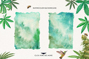 Watercolor Marijuana Set, a Healthcare Illustration by Graphobia (Thumbnail 8 of 9)
