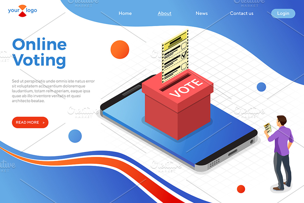 Online Internet Voting Isometric, a Person Illustration by TAlex (Photo 2 of 6)