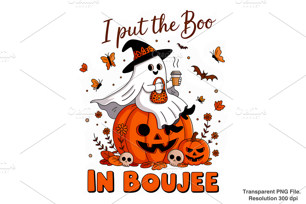 I Put The Boo in Boujee Ghost Png, a Graphic by Clipart Bloom (Photo 1 of 2)
