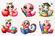 Kawaii School Worm Sublimation, an Illustration by CreationArt (Thumbnail 4 of 5)