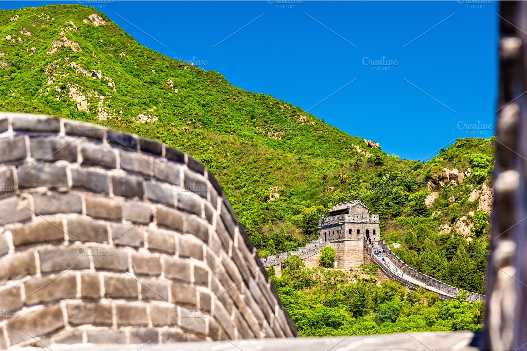 Details of the great wall at badaling featuring china, great, and wall, an Architecture Photo by Leonid Andronov