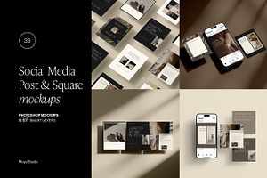 Social Post & Square Mockup Bundle