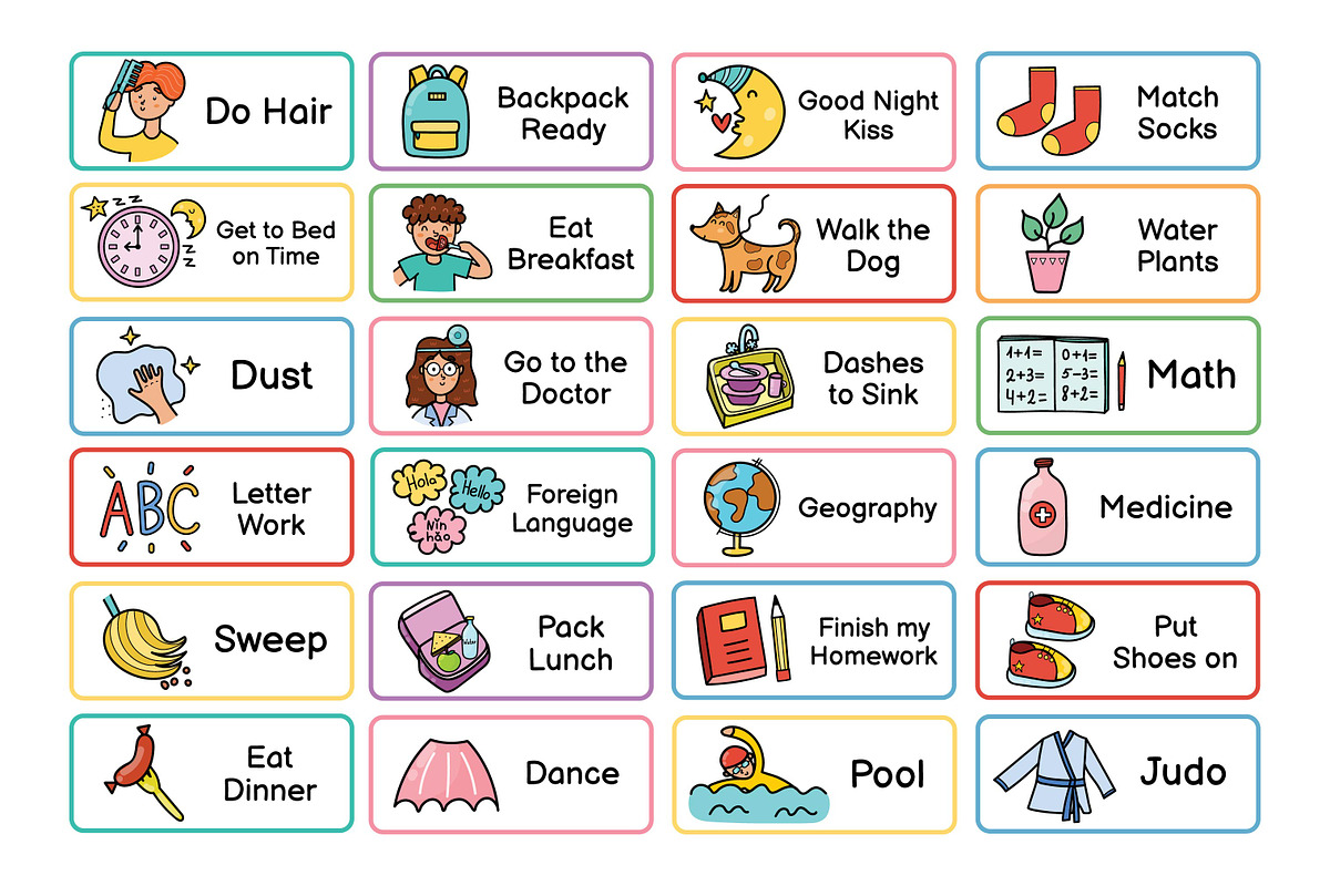Kids Chores Clipart Collection, an Education Illustration by Gulnara Sabirova (Photo 8 of 8)