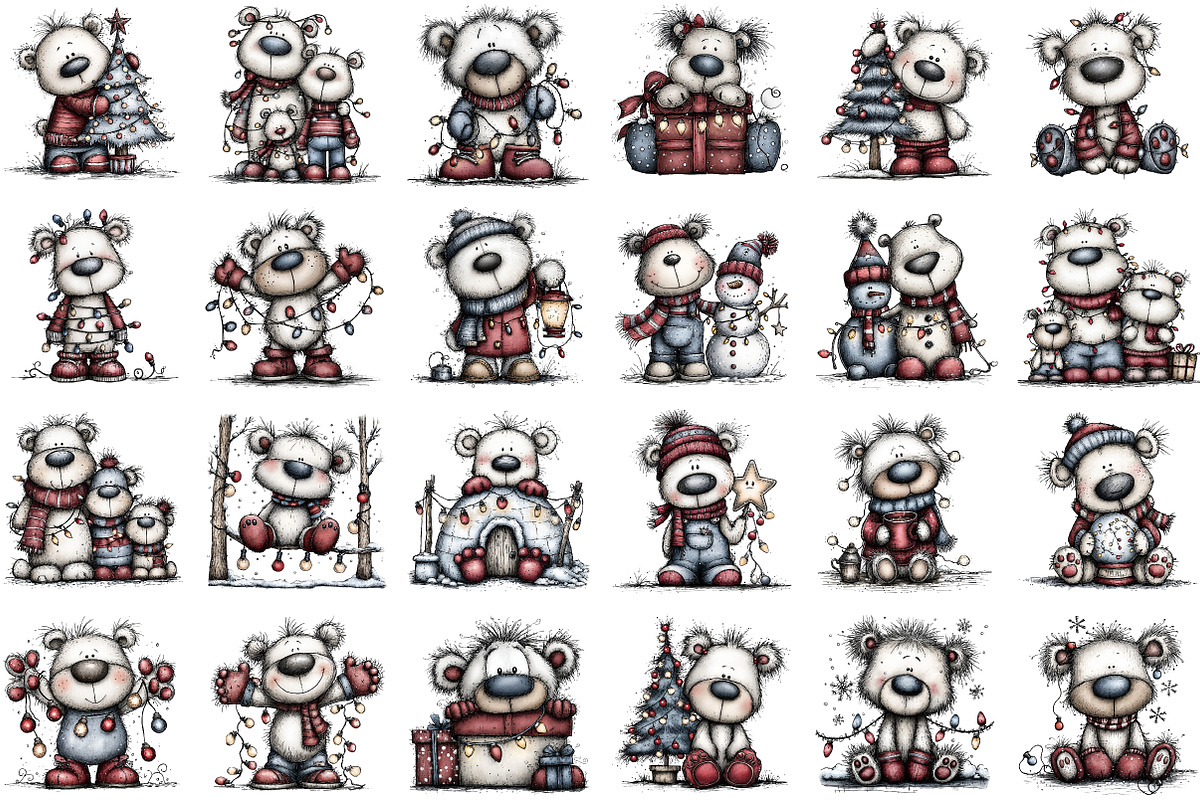Christmas Polar Bear Lights Clipart, an Illustration by Sublimation Artist (Photo 2 of 6)