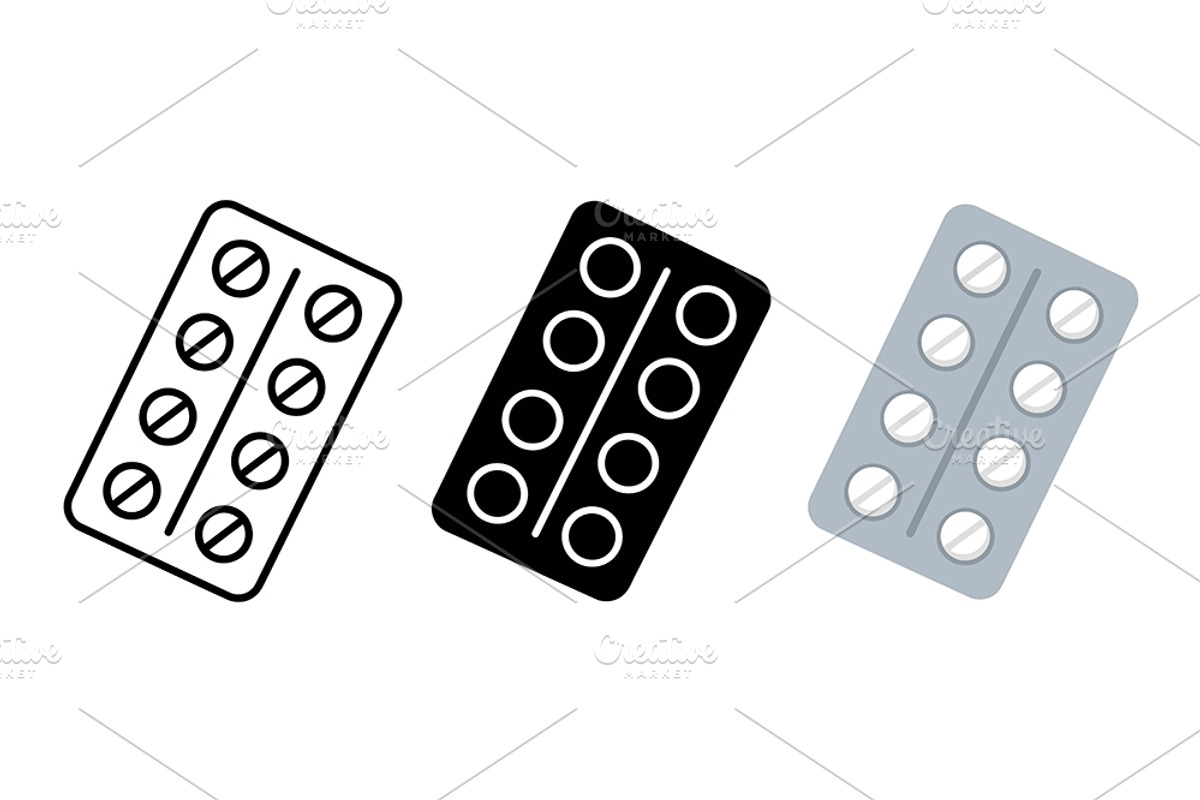 Blister Pack Vector Icons, an Object Graphic by Artonix (Photo 2 of 3)