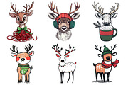 Funny Quirky Christmas Reindeer Clip, an Illustration by Daily.Designs (Thumbnail 4 of 5)