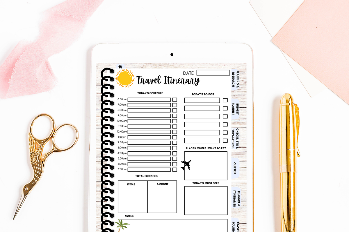 Canva Summer Travel Digital Planner, a Stationery Template by DigitalbossCreations (Photo 8 of 10)