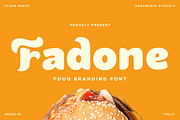 Fadone - Food Branding Font, a Sans Serif Font by RagamKata (Thumbnail 1 of 10)