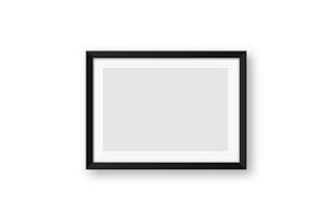 Realistic blank black picture frames, an Illustration by 32pixels