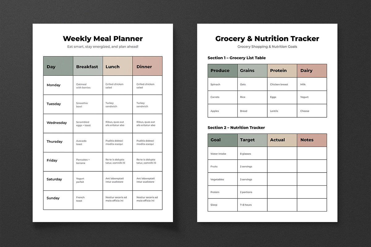 Weekly Meal Planner, a Stationery Template by MightyDesign (Photo 1 of 8)