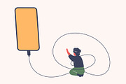 Children gadget addict, a Healthcare Illustration by Mary Long (Thumbnail 4 of 4)