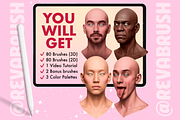Procreate Male Head Portrait brushes, a Brush Add-On by Revabrush (Thumbnail 2 of 9)