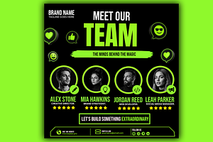 Meet The Team Poster Template, a Social Media Template by microtasker