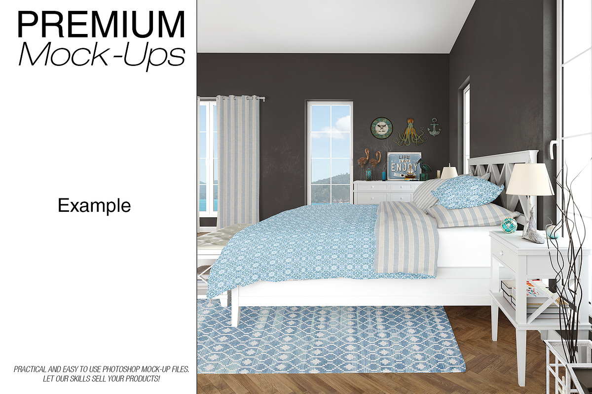 Bedding Mockups Coastal Style, a Product Mockup by mock-ups (Photo 8 of 18)