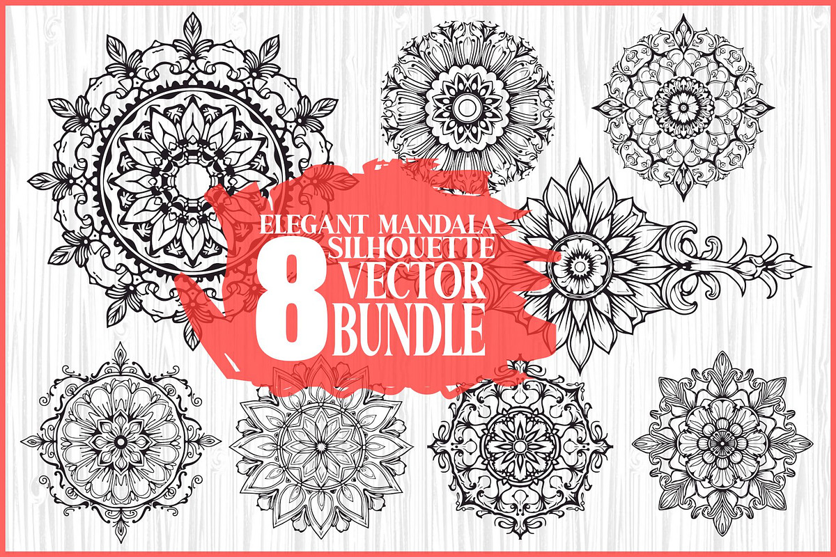 8 Mandala Cut Files Pack, an Illustration by Amazin_art (Photo 1 of 9)