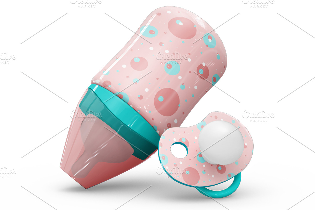 Baby Bottle and Pacifier Vol2 Mockup, a Product Mockup by PixelMockup (Photo 11 of 17)