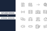 20 Marketing and Web Line Icons Set, an Outline Icon by SJ DESIGN (Thumbnail 1 of 2)