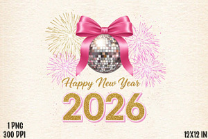 Glitter Happy New Year PNG, an Illustration by Designworld