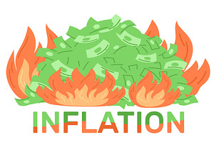 Inflation of paper money bills, a Finance Illustration by Vectorbuum