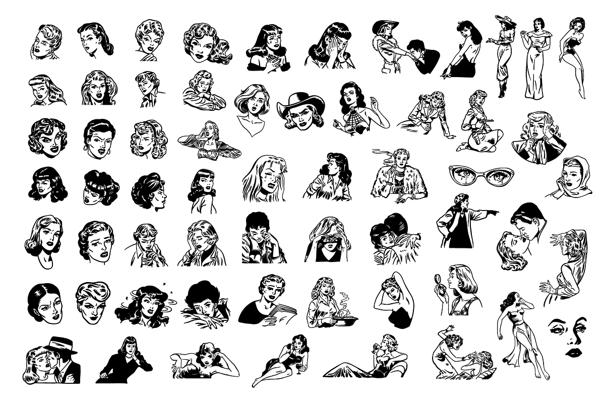 Women of Comics Illustration Pack, an Illustration by FM Era Studio (Photo 3 of 7)