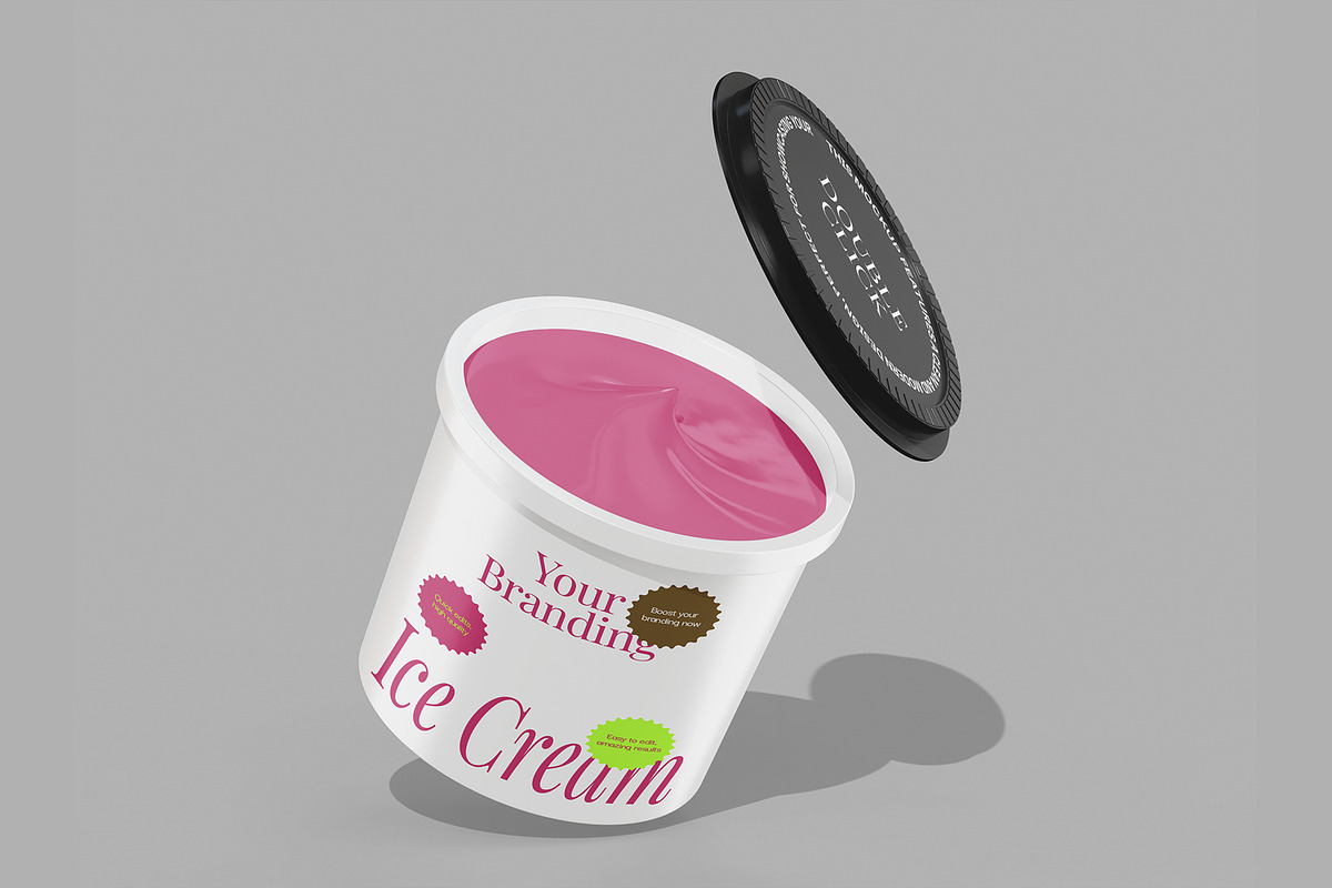 Ice Cream Cup Mockup, a Cups & Container Mockup by Unerispace (Photo 2 of 3)