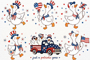 4th July Silly Goose USA PNG Clipart, an Animal Illustration by SugarCloudStudioArt (Thumbnail 2 of 4)